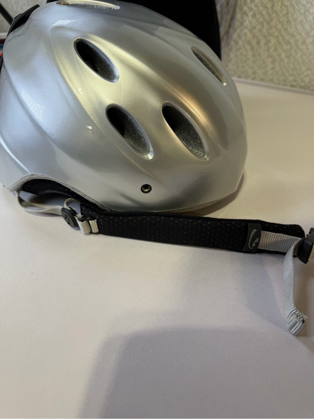 Giro adult Silver Bike Helmet with Adjustable Strap